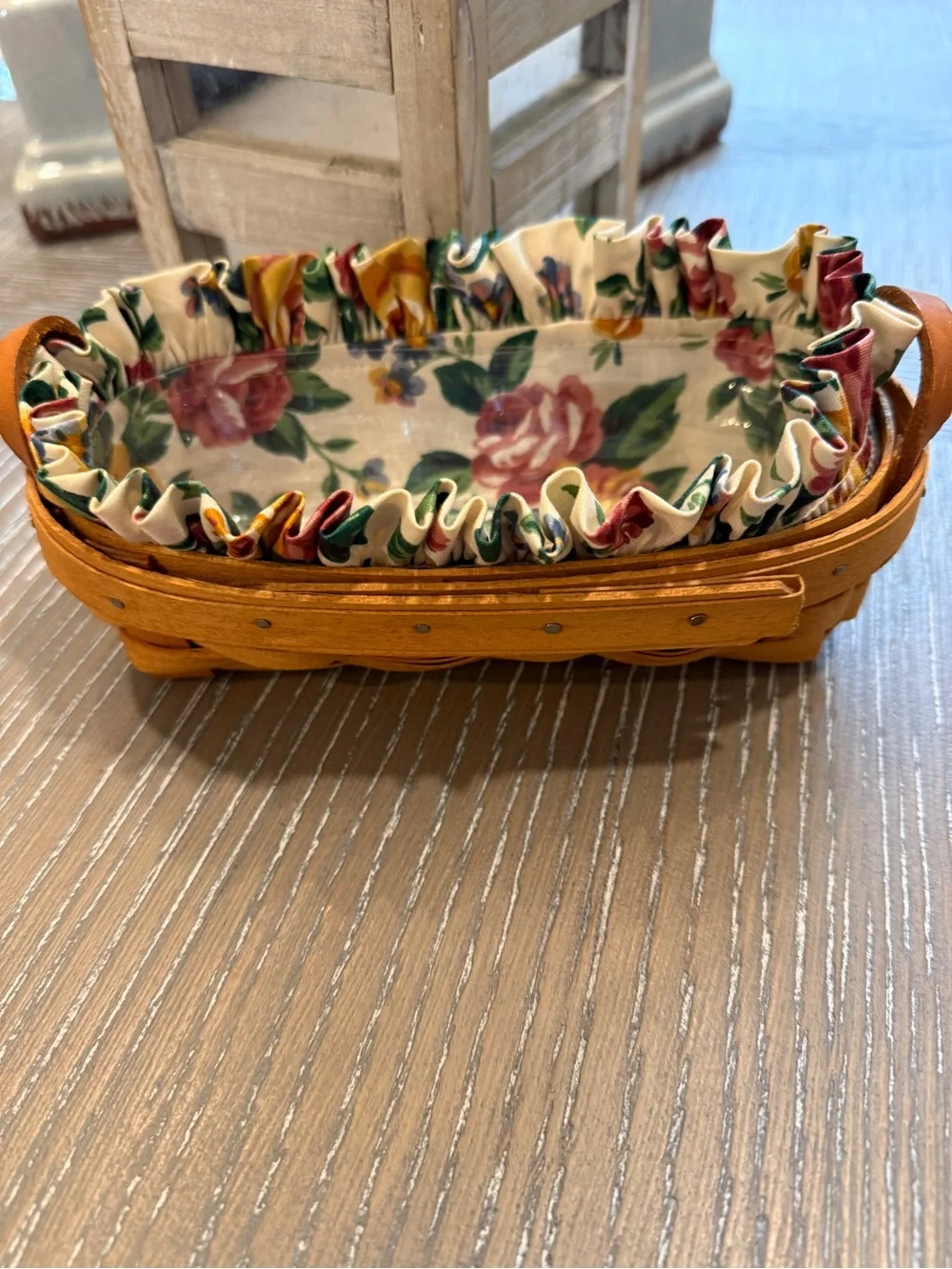 Longaberger basket Vintage Lavender basket , protector and liner